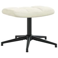 Poltrona Relax con Poggiapiedi Bianco Crema in Velluto 328115