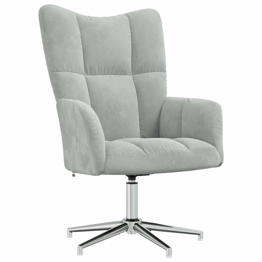 Sedia Relax Grigio Chiaro in Velluto 328117