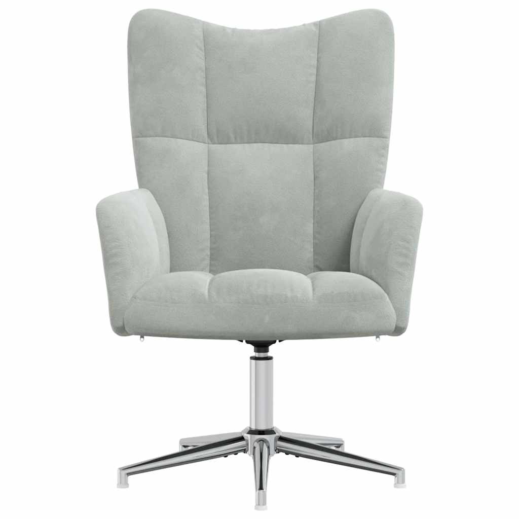 Sedia Relax Grigio Chiaro in Velluto 328117
