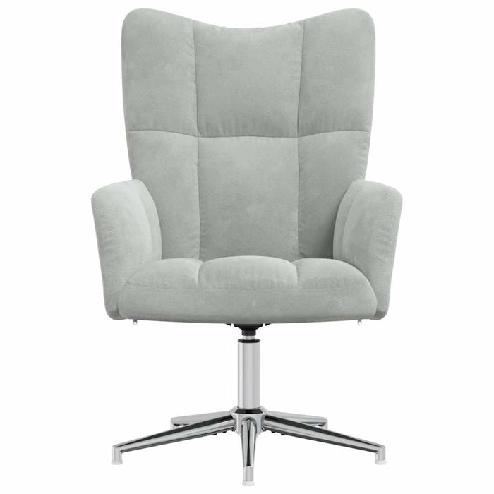 Sedia Relax Grigio Chiaro in Velluto 328117