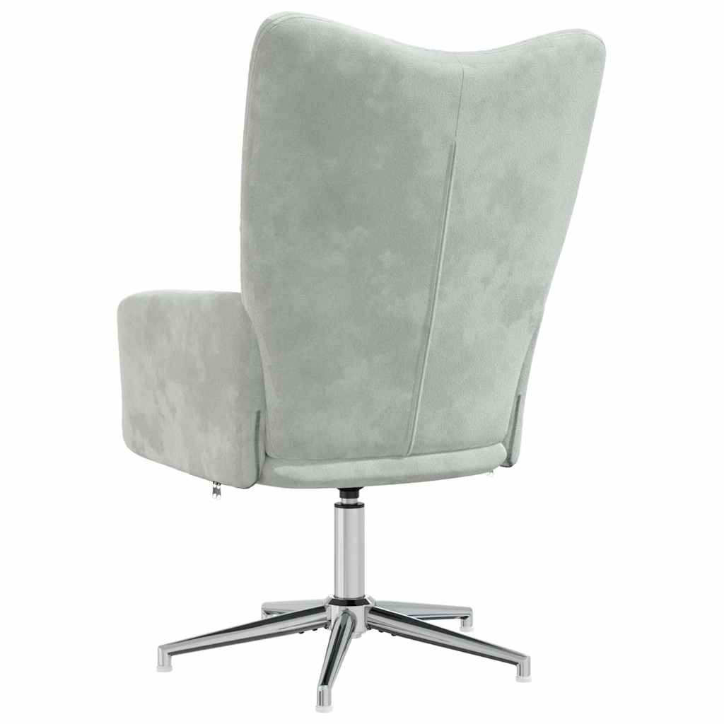 Sedia Relax Grigio Chiaro in Velluto 328117