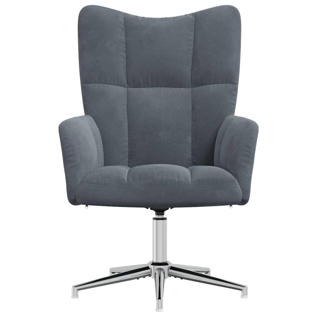 Sedia Relax Grigio Scuro in Velluto 328118