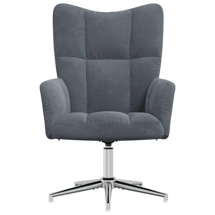 Sedia Relax Grigio Scuro in Velluto 328118