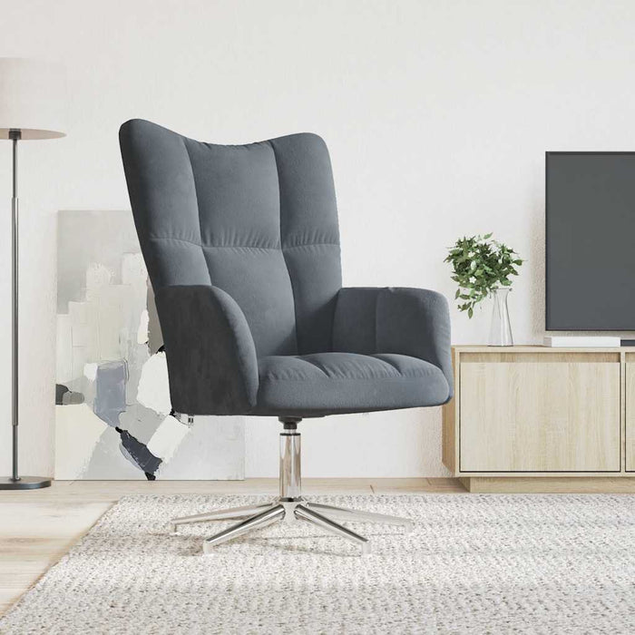 Sedia Relax Grigio Scuro in Velluto 328118