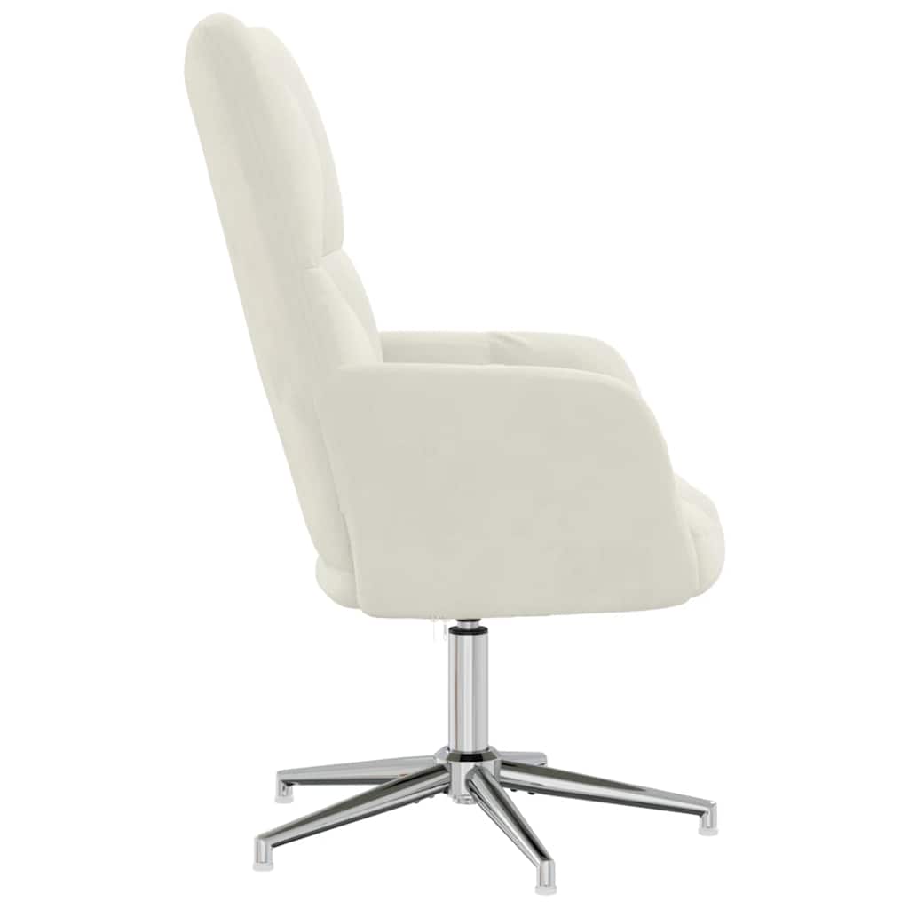 Sedia Relax Bianco Crema Velluto 328126