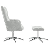 Poltrona Relax con Poggiapiedi Grigio Chiaro in Vellutocod mxl 72553