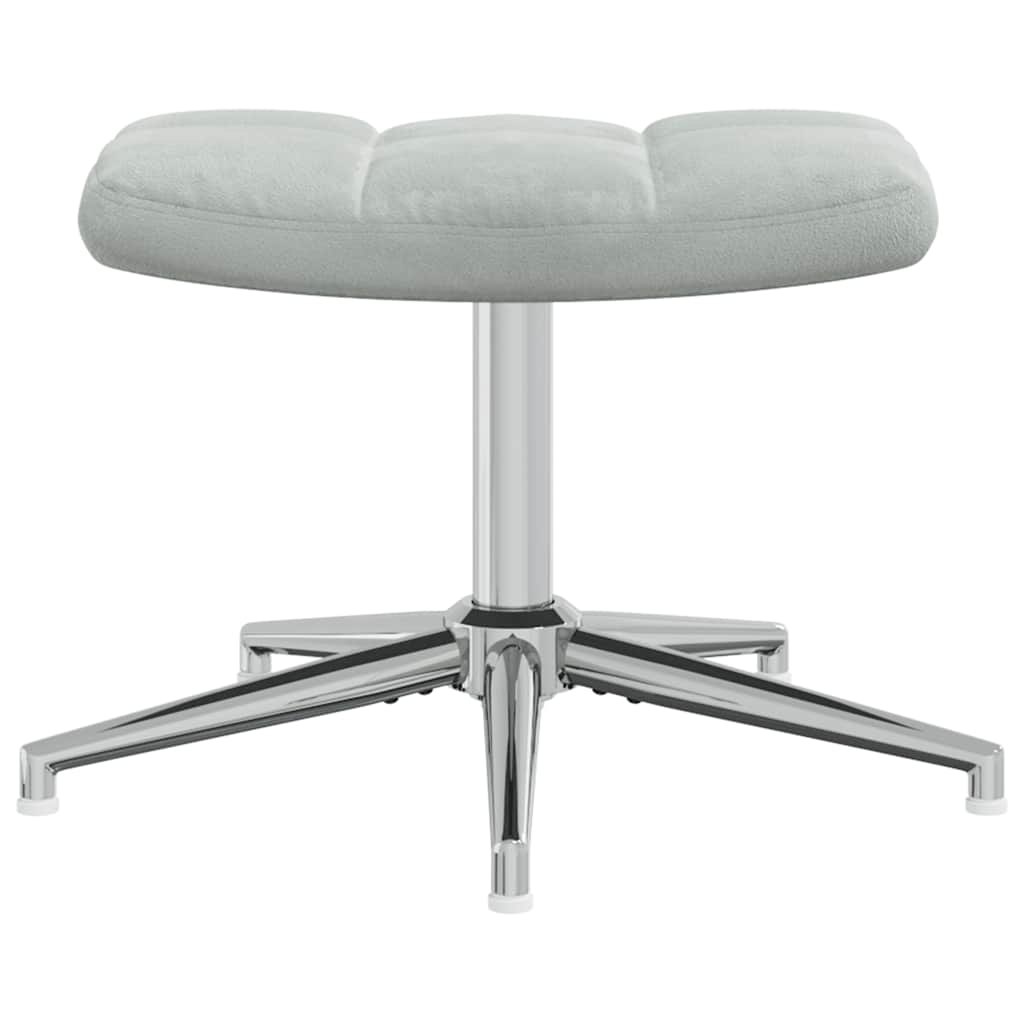 Poltrona Relax con Poggiapiedi Grigio Chiaro in Velluto 328128