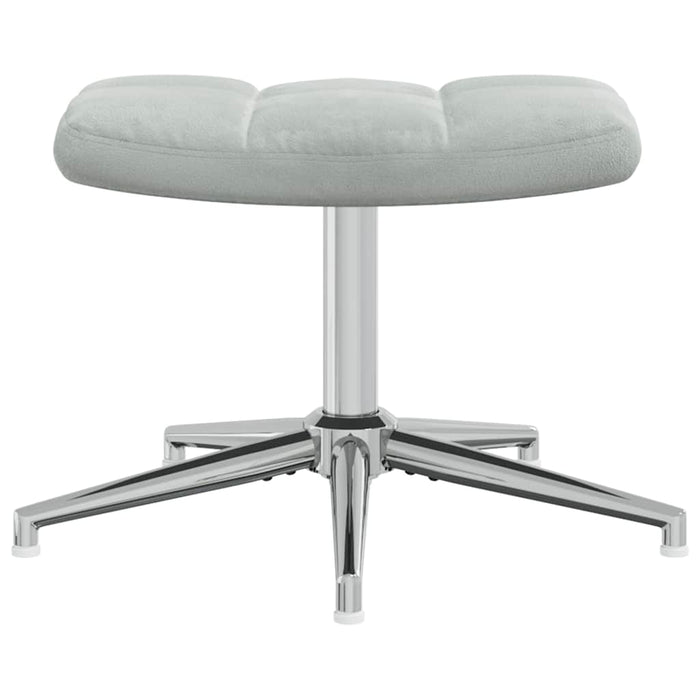 Poltrona Relax con Poggiapiedi Grigio Chiaro in Velluto 328128