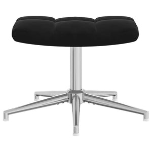 Poltrona Relax con Poggiapiedi Nero in Velluto 328134