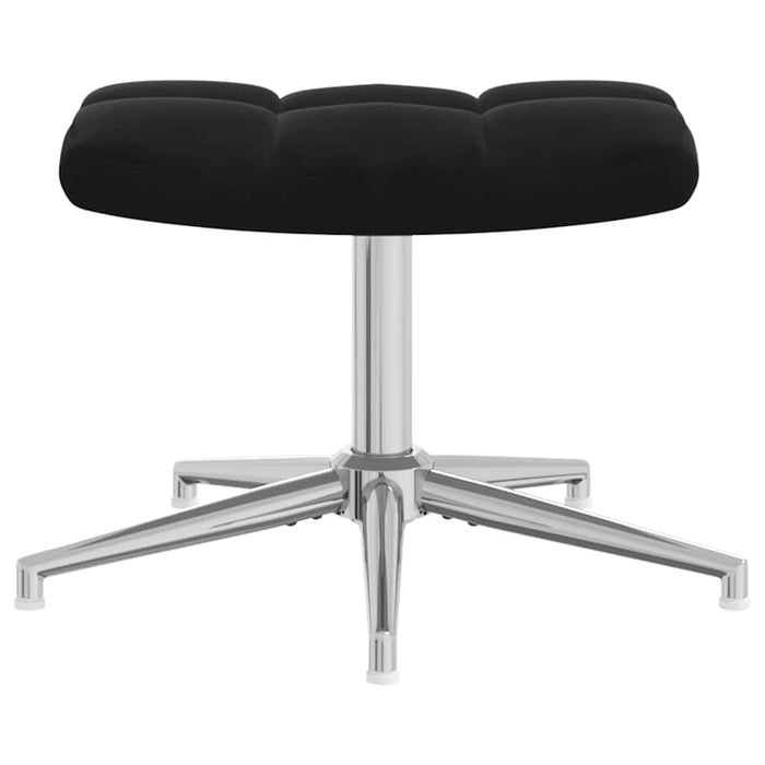 Poltrona Relax con Poggiapiedi Nero in Velluto 328134