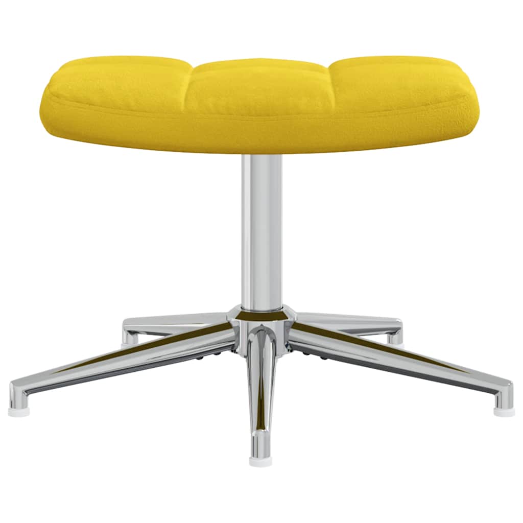 Poltrona Relax con Poggiapiedi Giallo Senape in Velluto 328135