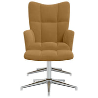 Poltrona Relax con Poggiapiedi Marrone in Velluto cod mxl 15048