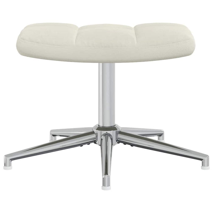 vidaXL Poltrona Relax con Poggiapiedi Bianco Crema in Velluto