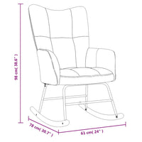 Sedia a Dondolo Grigio Chiaro in Velluto cod mxl 68830