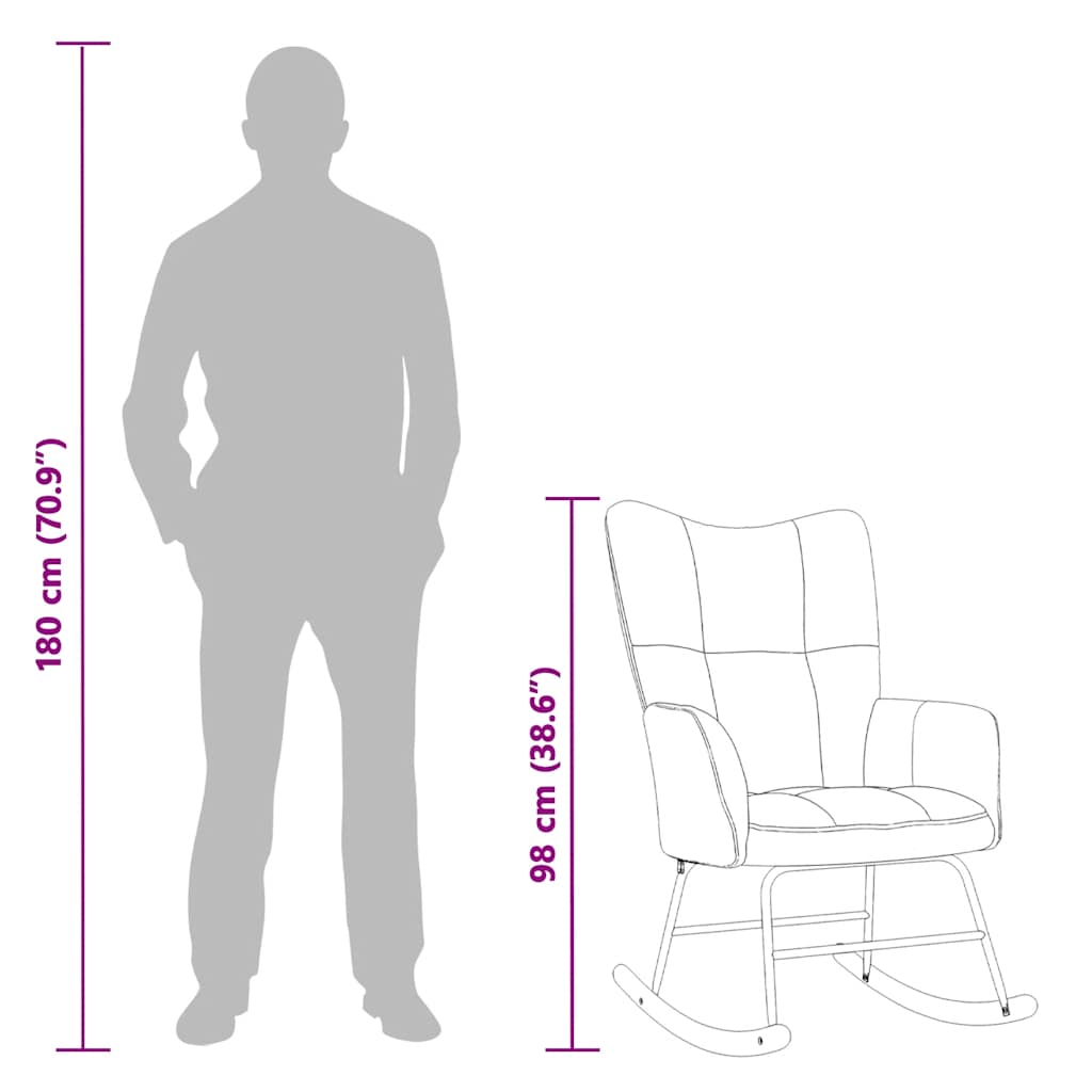 Sedia a Dondolo Verde Chiaro in Velluto 328142