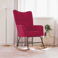 Sedia a Dondolo Rosso Vino in Velluto 328144