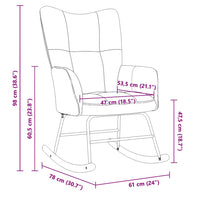 Sedia a Dondolo Marrone in Velluto 328147