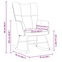 Sedia a Dondolo Crema in Velluto 328148
