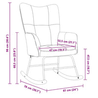 Sedia a Dondolo Blu in Velluto 328149