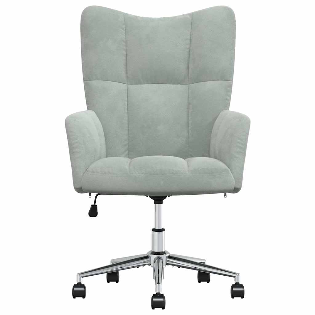 Sedia Relax Grigio Chiaro in Velluto 328161