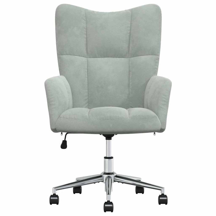 Sedia Relax Grigio Chiaro in Velluto 328161