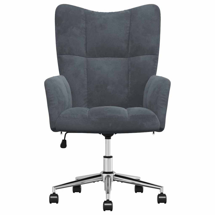 Sedia Relax Grigio Scuro in Velluto 328162