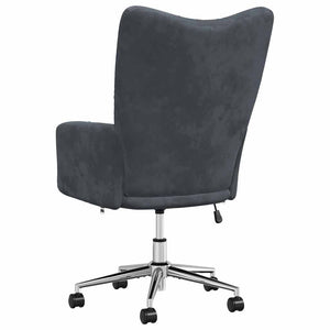 Sedia Relax Grigio Scuro in Velluto 328162