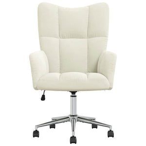 Sedia Relax Bianco Crema Velluto