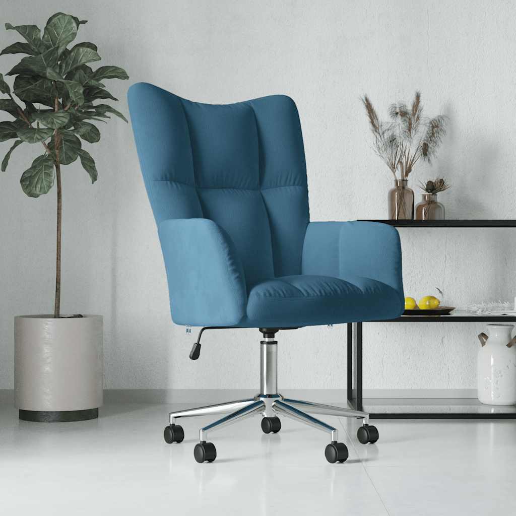Sedia Relax Blu in Velluto 328171