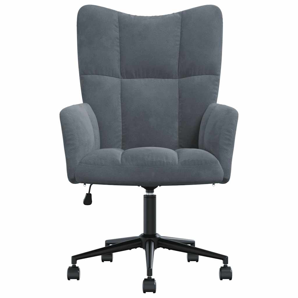 Sedia Relax Grigio Scuro in Velluto 328173