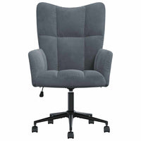 Sedia Relax Grigio Scuro in Velluto 328173