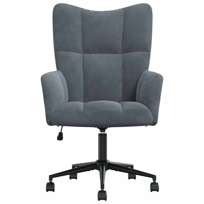 Sedia Relax Grigio Scuro in Velluto 328173
