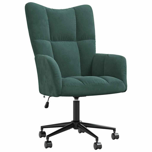 Sedia Relax Verde Scuro in Velluto 328174