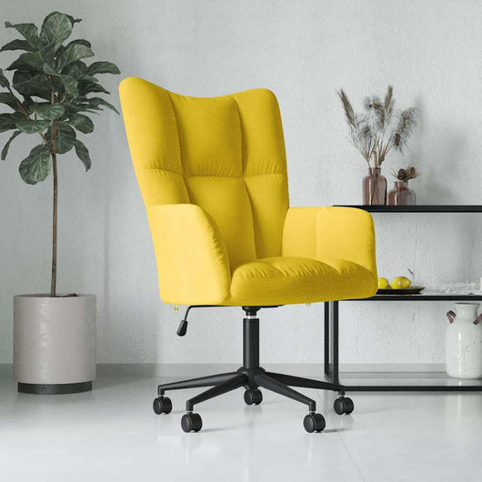 Poltrona Relax Giallo Senape in Velluto 328179