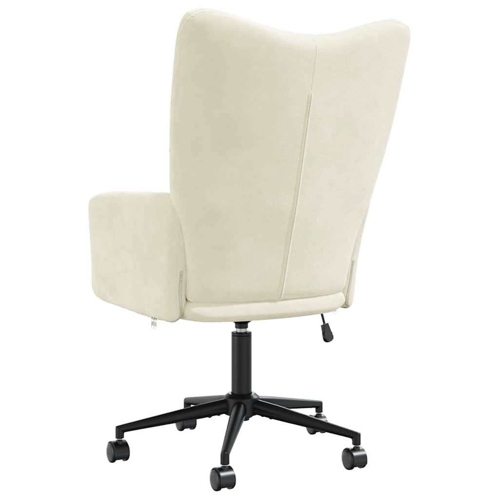 Sedia Relax Bianco Crema Velluto 328181