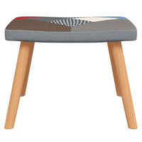 Poltrona Relax con Poggiapiedi in Tessuto Patchwork 328184