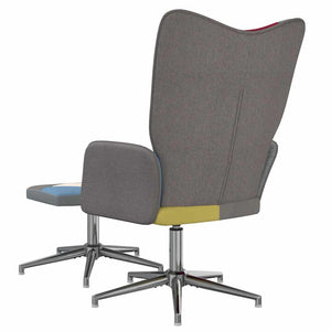 Sedia Relax con Sgabello in Tessuto Patchwork 328190