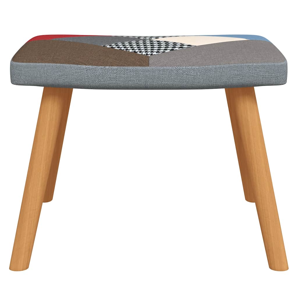 Sedia a Dondolo con Poggiapiedi in Tessuto Patchwork cod mxl 6053