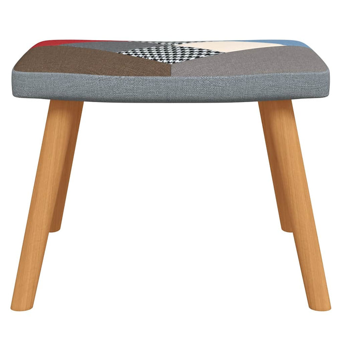 Sedia a Dondolo con Poggiapiedi in Tessuto Patchwork cod mxl 6053