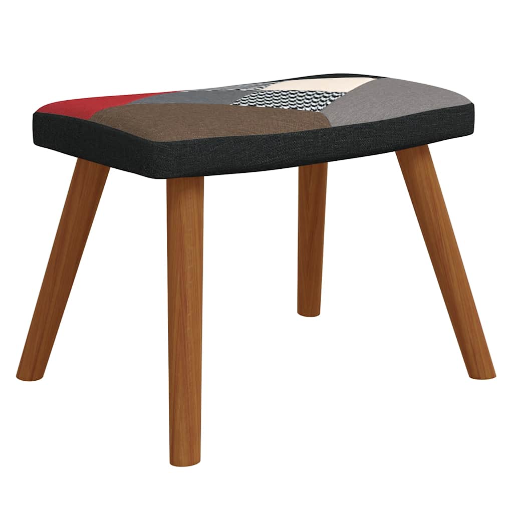 Poltrona Relax con Poggiapiedi in Tessuto Patchwork 328196