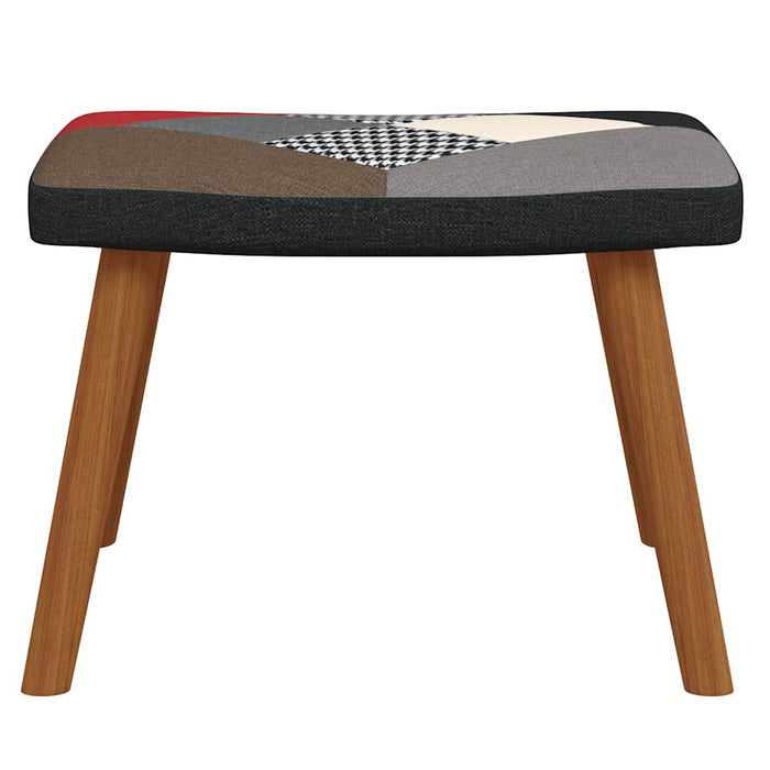 Poltrona Relax con Poggiapiedi in Tessuto Patchwork 328196