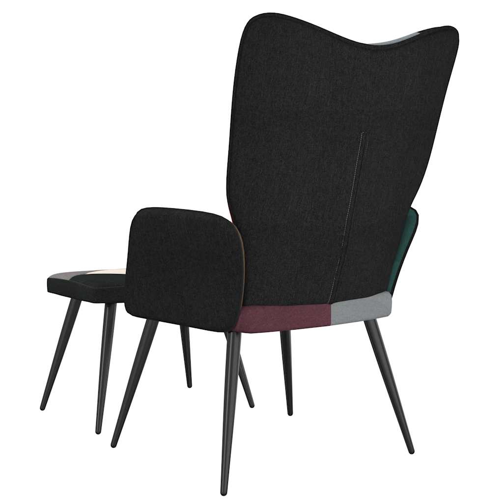 Poltrona Relax con Poggiapiedi in Tessuto Patchwork cod mxl 23287