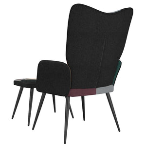 Poltrona Relax con Poggiapiedi in Tessuto Patchwork cod mxl 23287