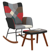 Sedia a Dondolo con Poggiapiedi in Tessuto Patchwork cod mxl 50907