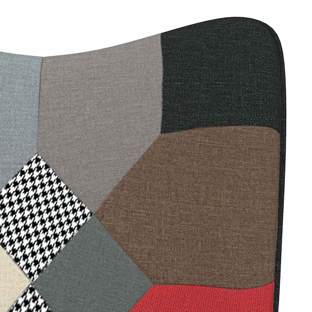 Sedia a Dondolo con Poggiapiedi in Tessuto Patchwork cod mxl 50907