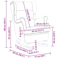 Sedia a dondolo con schienale alto in velluto verde scuro 329365