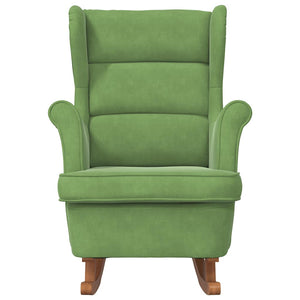 Sedia a dondolo con schienale alto in velluto verde chiaro 329366