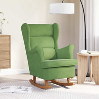 Sedia a dondolo con schienale alto in velluto verde chiaro 329366