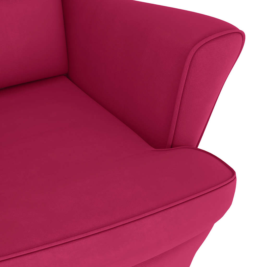 Sedia a dondolo con schienale alto in velluto rosso vino 329368