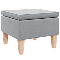 Poggiapiedi con Gambe in Legno Grigio Chiaro in Tessuto 329425